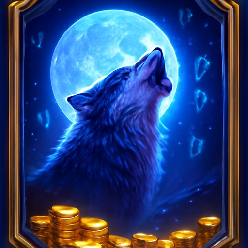 Z777 Wolf Gold Desert Scene.